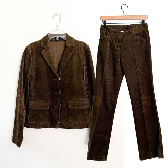 theory // brown corduroy suit blazer set with trousers / 2 - Picture 1 of 13